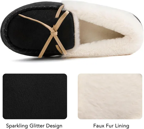Vista 4 de RockDove Pantuflas estilo mocasín con purpurina Caroline para mujer