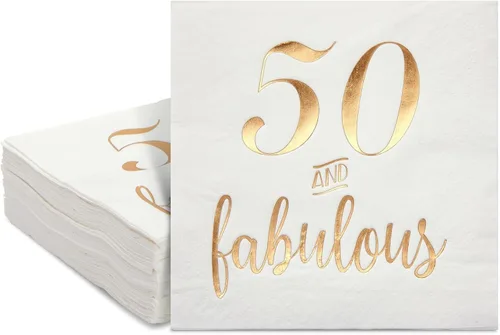 Vista 27 de BLUE PANDA Servilletas de 30 cumpleaños – 5 x 5 pulgadas, 3 capas, 50 unidades, negro y dorado – Servilletas estampadas con texto en inglés «Cheers
