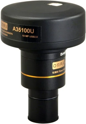 OMAX Cámara digital de microscopio USB de 10.0MP con software avanzado y diapositiva de calibración (Windows 8 y 10, Mac OS X, compatible con Linux)