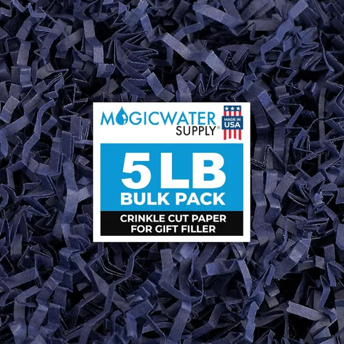 Vista 17 de MagicWater Supply - Relleno de papel triturado de corte arrugado de 1 libra, verde ejército - Embalaje decorativo y protector para regalos de dama