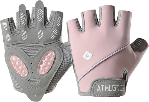 Guantes de entrenamiento para mujeres y hombres, de gel de sílice semisólido, antideslizantes, guantes de levantamiento de pesas para mujeres, Rosa