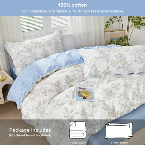 Vista 462 de SAPHREAS Juego de funda de edredón de algodón, tamaño King, a cuadros color gris oscuro y gris, geométrico, 3 piezas, 1 funda de edredón y 2 fundas