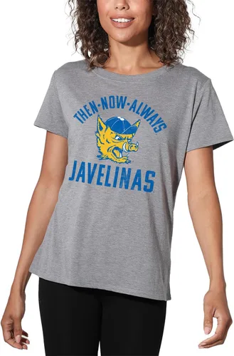 Vista 105 de Colección oficial de camisetas sueltas con logotipo desgastado grande universitario para mujer, jaspeado atlético