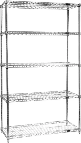 Vista 38 de Quantum Storage Systems kit para principiantes para unidad de librero de 4 niveles, de 54 pulgadas de alto, en alambre, con acabado en cromado