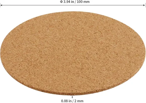 Vista 2 de SHEUTSAN 240 piezas de corcho autoadhesivo redondo de 4 x 4 pulgadas, hojas de respaldo antideslizantes en blanco para posavasos, decoración