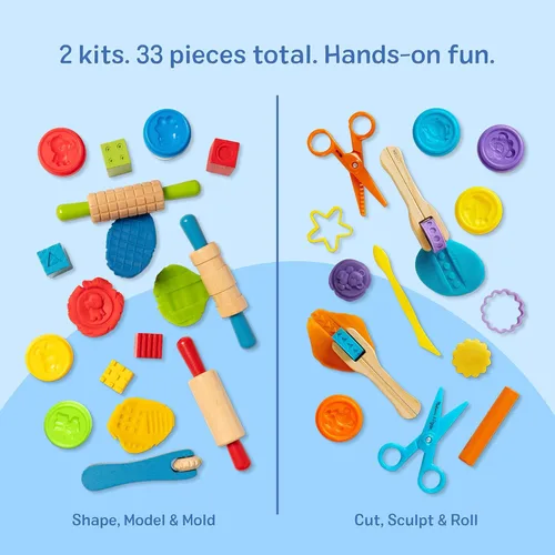 Vista 3 de Melissa & Doug Set de juego de arcilla - con herramientas de escultura y 8 botes de masa para modelar