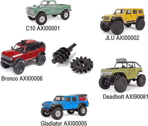 Vista 3 de 2 unids eje de acero diferenciales engranaje 14T/2T delantero y trasero diferencial de sobremarcha engranaje helicoidal para Axial SCX24 1/24 RC