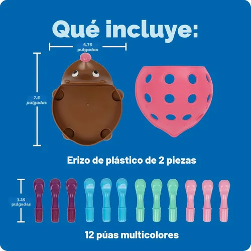 Vista 8 de Learning Resources Spike The Fine Motor Hedgehog Pink - Juguetes Montessori para niños pequeños, forma apilable, regalos para niños y niñas, cubo