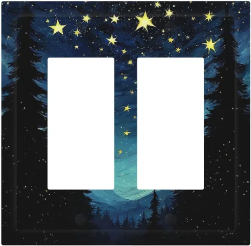 Vista 33 de Cubiertas de tomacorrientes, mármol negro y dorado, hojas blancas doradas, 1 palanca, 1 combinación basculante, placa decorativa de pared, placa