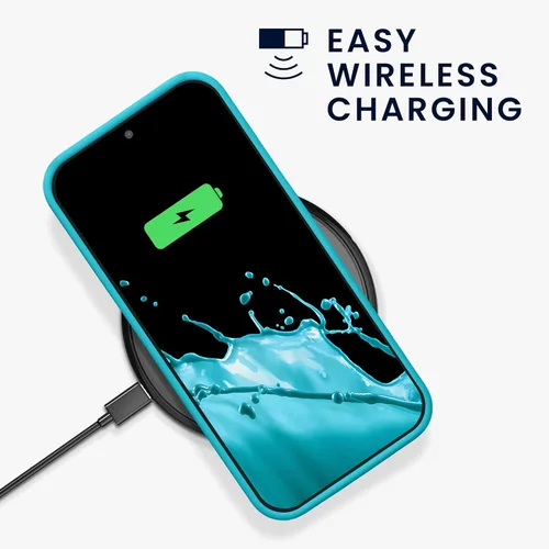 Vista 553 de kwmobile Funda Compatible con Google Pixel 6 Pro - Funda de teléfono de silicona TPU con acabado suave - Azul Arrecife