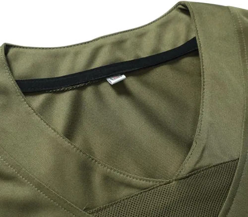 Vista 5 de Camiseta deportiva de manga corta bordada bordada para hombre, 1 América