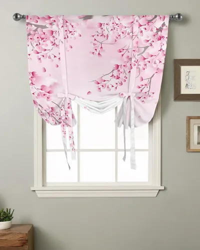 Vista 10 de Cortina de ventana con diseño de hojas verdes limón amarillas, cortinas ajustables de 34 x 45 pulgadas para sala de estar, dormitorio, cafetería