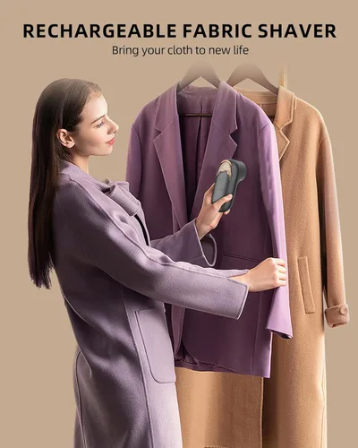 Vista 6 de Afeitadora de tela, removedor de pelusas, afeitadora de pelusa recargable con hojas de 6 hojas, desfuzzer de suéter, quitar rápidamente las bolas