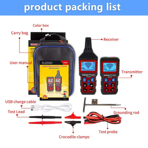 Vista 9 de NF-826 Probador de Cable Subterráneo Localizador de Circuitos Detector de Tubería de Metal Herramienta de Rastreador de Alambres Detecta