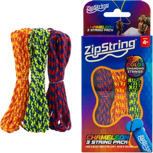 ZipString Cuerdas Camaleón, Paquete de 3 - Cuerdas de Repuesto Luma para Juguete Lanzador de Cuerda - Cuerda Fidget que Brilla en la Oscuridad para
