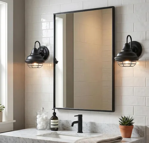 Designers Impressions Charleston - Aplique de pared negro mate de 1 luz/accesorio de baño: 10005