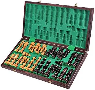 Vista 4 de El juego de ajedrez Alcázar es una pieza única de ajedrez de madera hecha a mano con un tablero de ajedrez de madera King de 5 pulgadas, 22.8