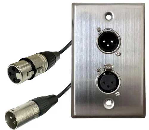 Vista 8 de Placa de pared XLR premium, sin soldadura, placa de pared de audio, para instalación de audio profesional (hembra a hembra 1 puerto)