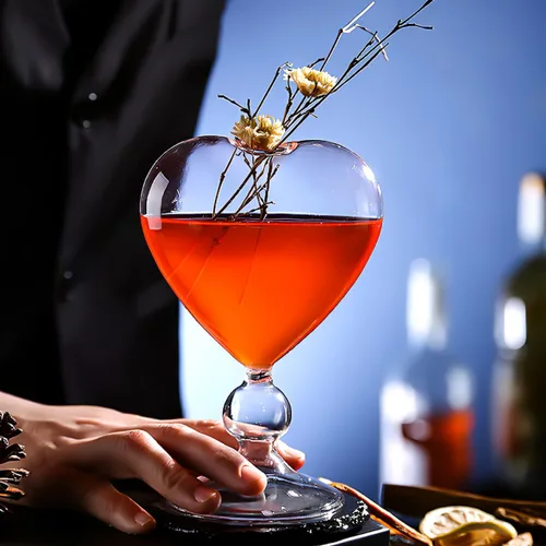 Vista 9 de Copas de Martini con forma de corazón transparente para el día de San Valentín, copas de vino creativas para KTV, hogar, bar, club, restaurante, 2