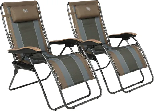 Vista 15 de Timber Ridge Oversized Zero Gravity Chair, Padded Reclining Lounge Chair with Adjustable Headrest & Cup Holder, Heavy Duty Support 350 lbs, Foldable