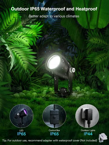 Vista 8 de ANGELHALO Focos de paisaje inteligentes, focos impermeables al aire libre de bajo voltaje IP65 compatibles con control de APP/Voz/Alexa, luces que