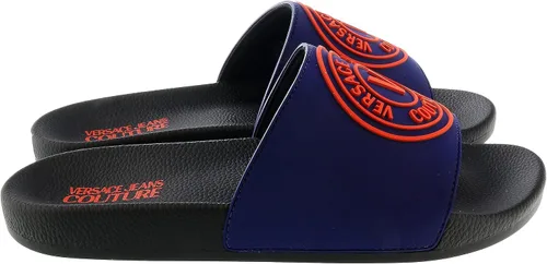 Vista 2 de Versace Jeans Couture Sandalia de piscina con logotipo de medallón azul marino - para hombre