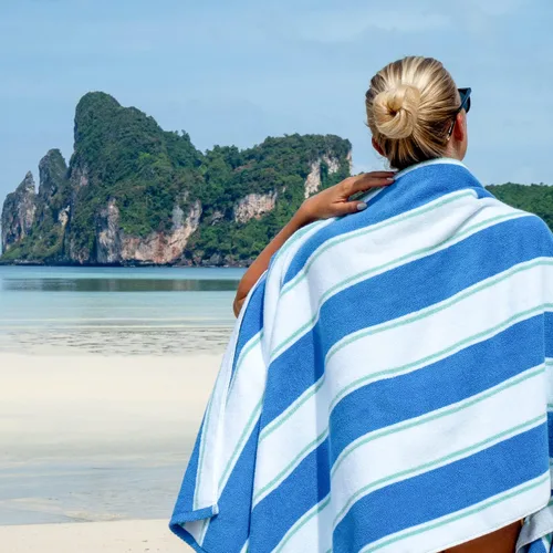 Vista 4 de Arkwright - Toalla de playa enorme extra gruesa (35 x 70 pulgadas, 21 ozm), toalla de lujo de baño y piscina extra grande