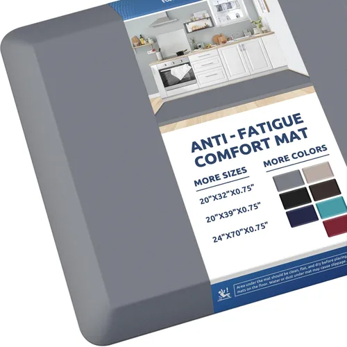 Vista 34 de KitchenClouds Alfombra de Cocina Acolchada Anti Fatiga 17.3"x28" Impermeable, Antideslizante, Alfombras de Pie y Comodidad para Escritorio/Piso