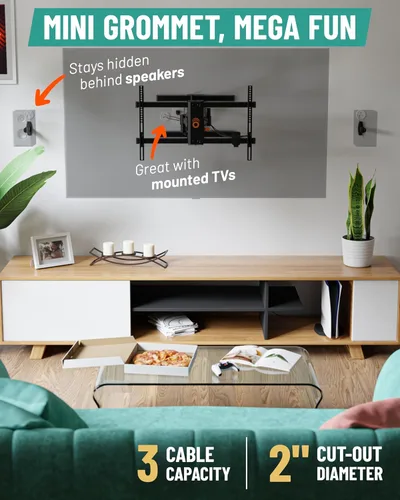 ECHOGEAR Ocultador de cable de TV – Kit de gestión de cables mini en pared de 2.5 pulgadas, corrector de cables para televisores montados en la