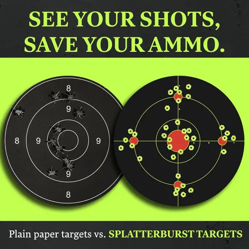 Vista 2 de Splatterburst Targets -Objetivos de disparo autoadhesivos de 12 pulgadas para pegar y salpicar - Pistola - Rifle - Pistola - Airsoft - Pistola BB