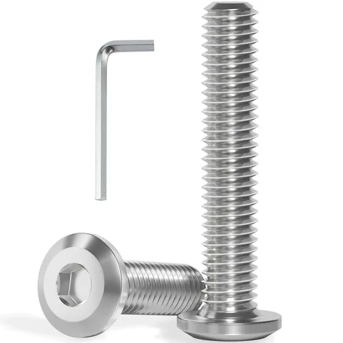 Vista 31 de VGBUY M6-1.0 x 10 mm 100 piezas de tornillos de cabeza plana con casquillo hexagonal, acero inoxidable 304 18-8, rosca completa, llave hexagonal