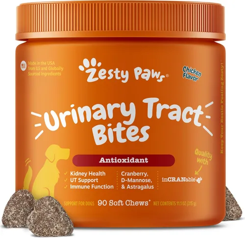 Vista 12 de Zesty Paws Suplemento de Arándano Rojo Senior para Perros - Control de Vejiga para Perros Senior - Soporte del Tracto Urinario - Masticables