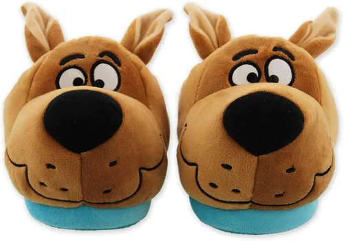 Vista 2 de Scooby Doo - Pantuflas de felpa para niños pequeños, Marrón