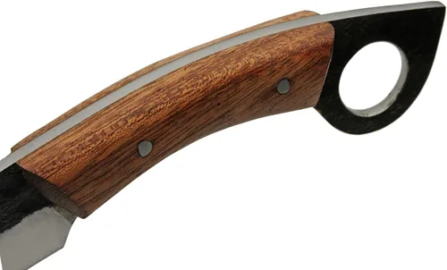 Vista 5 de Szco Supplies 9.5 "cuchillo de caza de hoja de seax con mango de madera de espiga completa con funda, marrón (HS-4442)