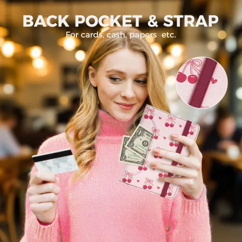 Vista 6 de Funda con lazo de cereza rosa para lectores electrónicos de 7 pulgadas/6.8 pulgadas, compatible con Kindle Paperwhite de 12ª/11ª