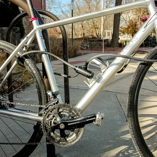 Vista 6 de Kryptonite Candado de bicicleta con cable, 1.8 m x 12 mm de cable de acero trenzado de seguridad antirrobo para bicicletas con llaves para equipos