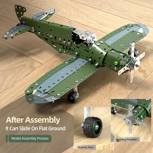 Vista 6 de Juguetes de proyectos de construcción de aviones modelo STEM - Juguetes de proyectos de construcción de STEM DIY para niños niños y niñas de 8-12-16