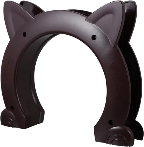 Cat Built-in Interior Access Door for Cats and Dogs Two-Way Portal with Installation Fits Solid Brown Hidden Litter Box