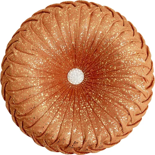 Vista 10 de EUCIOR Almohada decorativa redonda, almohada circular hecha a mano, almohadas redondas de cuero metálico liso para sofá, decoración del hogar