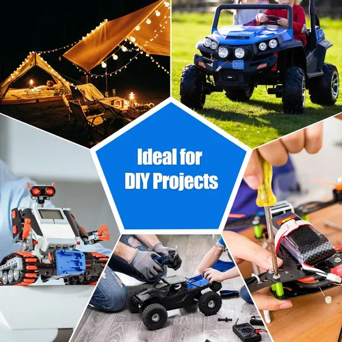 Vista 7 de Power Wheels Adaptador de batería para baterías Kobalt de 24 V Max, terminales de cable de calibre 14 con protección de fusible de 30 A, se adapta a