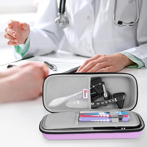 Vista 7 de Estuche de transporte para estetoscopio, estuche rígido para estetoscopio compatible con 3M Littmann Classic III, Cardiology IV Diagnostic