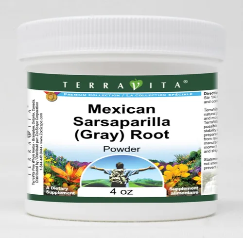 Polvo de raíz de sarsaparilla mexicana (gris) (4 oz, ZIN: 513708) - Paquete de 3