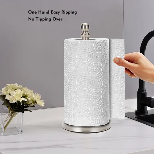 Vista 3 de Fatizon Soporte para toallas de papel, soporte resistente para toallas de papel, soporte para rollos de papel para Kichen (níquel cepillado)