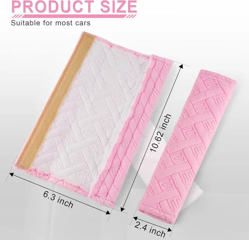 Vista 3 de JUSTTOP Paquete de 2 fundas universales de almohadillas para correa de hombro de automóvil para una conducción más cómoda, fundas de almohadillas