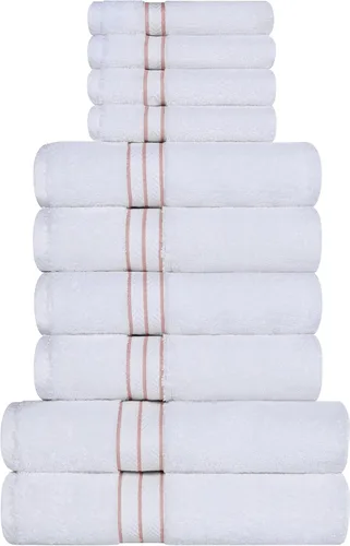 Vista 83 de Superior Juego de toallas de algodón turco ultra afelpadas de 10 piezas, ideal para baño principal, baño de invitados, secado rápido, ducha, spa