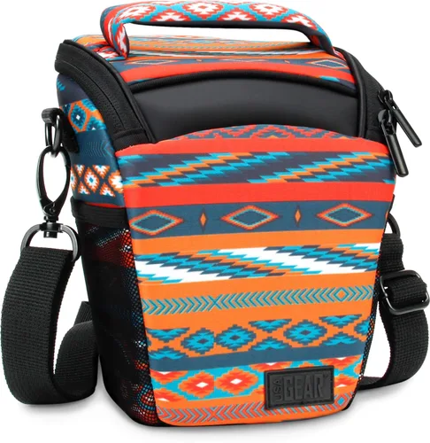 Vista 11 de USA GEAR Bolsa compacta para guardar cámara con cobertor para lluvia y correa para hombro