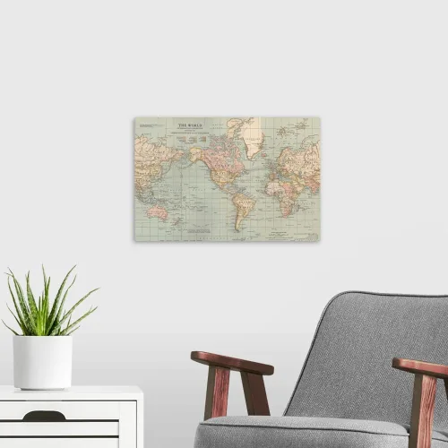 Vista 3 de The World - Lienzo decorativo para pared, diseño de mapas