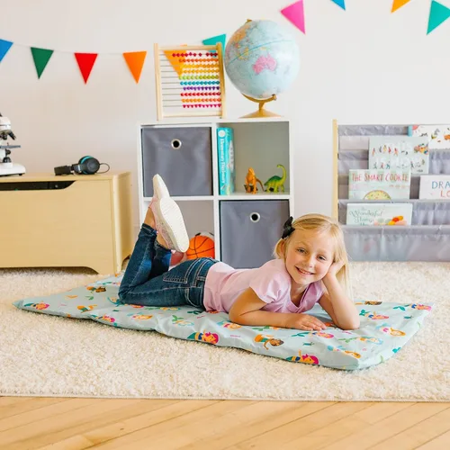 Vista 2 de Wildkin Funda de algodón para siesta para niños, suave, solapa cosida, duradera y se adapta a alfombrillas de vinilo de 1.5 pulgadas, sirenas