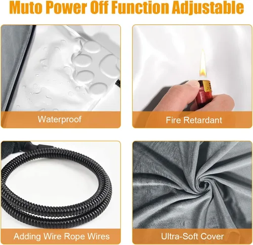 Vista 5 de RIOGOO Almohadilla térmica para mascotas, almohadilla térmica eléctrica mejorada para perros y gatos, impermeable para interiores, apagado