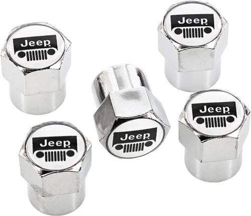 Vista 4 de Jeep Cubiertas de tapa de válvula con acabado negro con logotipo (Negro A)